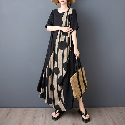 文艺大码连衣裙2025年夏季新款