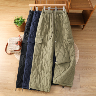 户外抗寒保暖棉裤 子休闲裤 女 冲锋休闲裤 子 轻薄工装 纯色冬新款