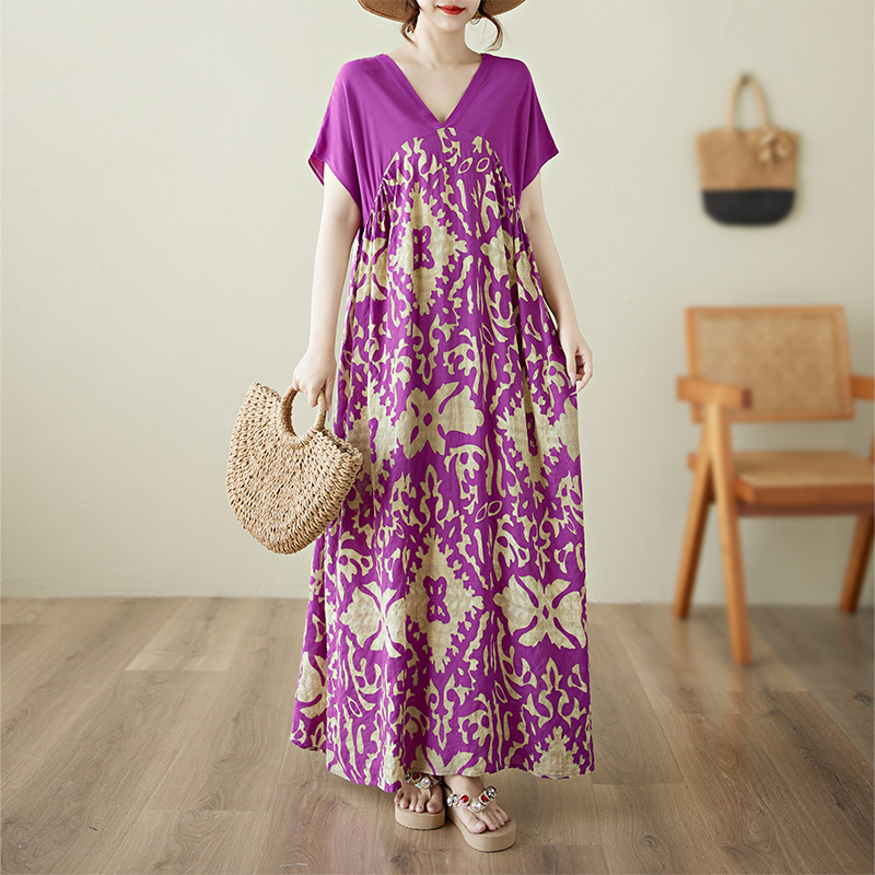 文艺大码连衣裙2025年夏季新款