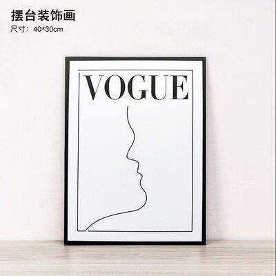 ins风抽象人脸VOGUE摆件画软装入户玄关轻奢客厅电视背景装饰摆画