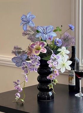 法式花束客厅插花花瓶花艺仿真花轻奢高端假花摆设装饰摆件新年