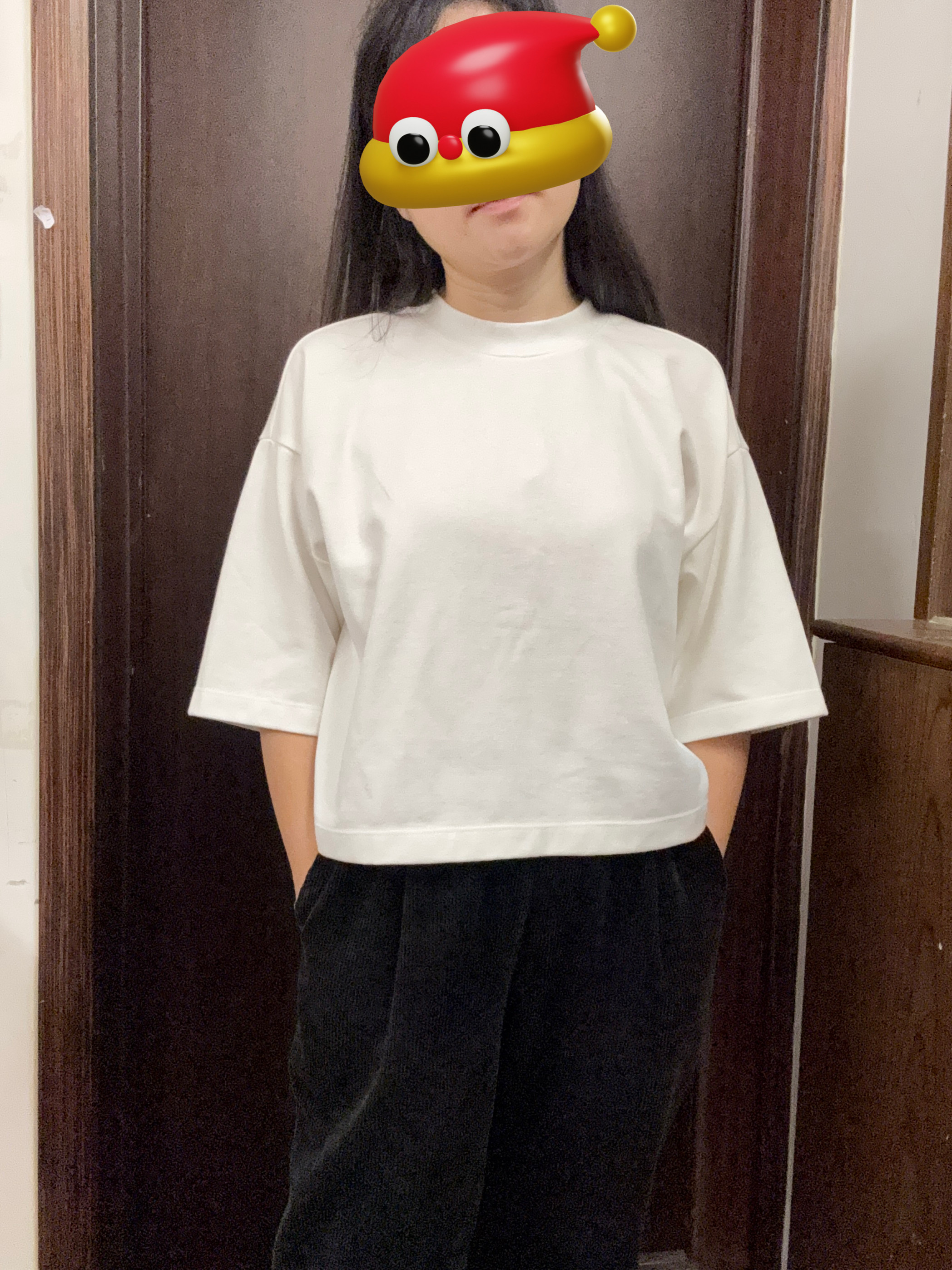 LC 2025春夏新款五分袖纯棉T恤女重磅厚针织不透宽松休闲百搭上衣