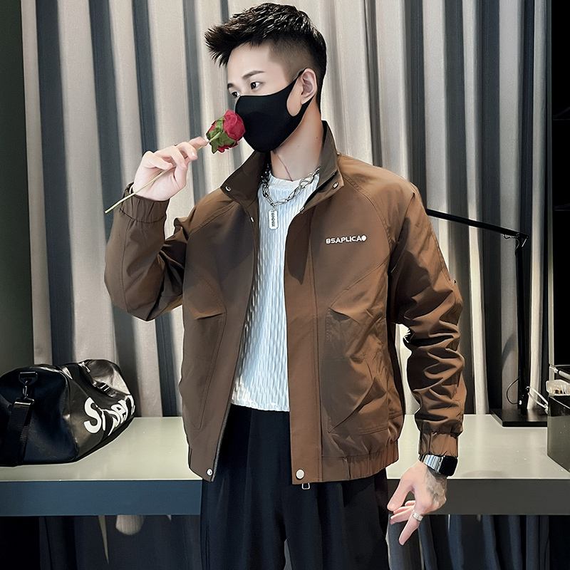 155小码短款外套潮男生矮个子XS码S修身秋季瘦人立领夹克休闲褂子