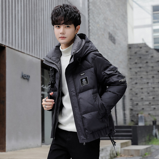 冬季小码S号宽松宇航员加厚连帽羽绒衣服男生轻薄保暖袄子外套160