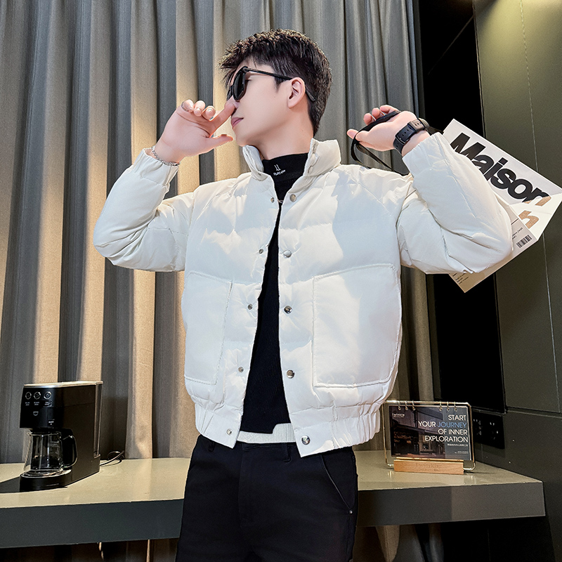 155矮小个子穿搭短款棉服男生冬季保暖外套XS码S号修身棉衣袄子潮