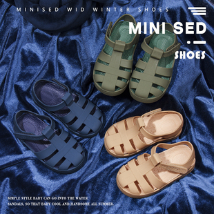 儿童凉鞋罗马鞋女童洞洞鞋男童涉水沙滩鞋男女小童包头防滑儿童鞋