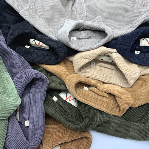 美式灯芯绒衬衫肌理感休闲长袖潮