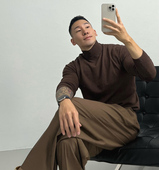 美国特种兵小高领针织衫 男高端包芯纱毛织线衣中领保暖打底羊毛衫