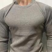 华夫格卫衣肌肉男硬汉修身 打底衫 长袖 t恤休闲纹格紧袖 潮 工装 美式