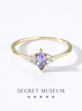 轻奢新款天然坦桑石指环S925纯银