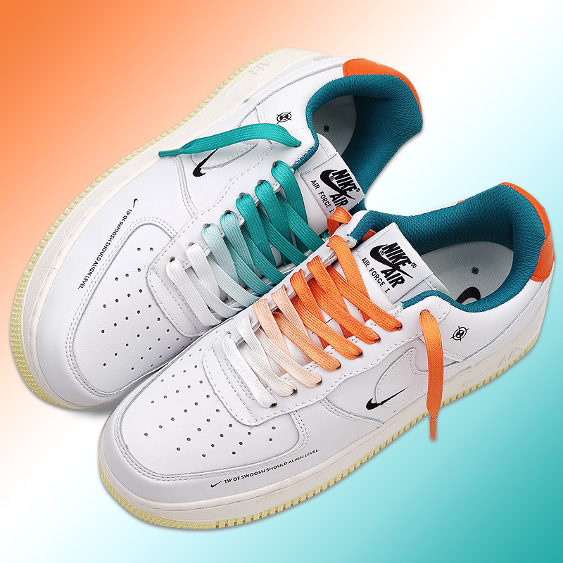 适配nikeaf1空军一号白绿橙色薄荷绿渐变鞋带腰果花扎染镭射夜光