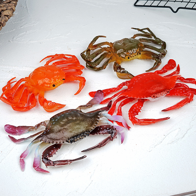 仿真螃蟹 龙虾 梭子蟹 麻辣小龙虾 塑料玩具海鲜模型道具摆设假