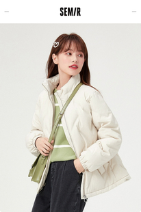 特价现货断码清仓森马冬季女款宽松短款90鸭绒羽绒服12070130304