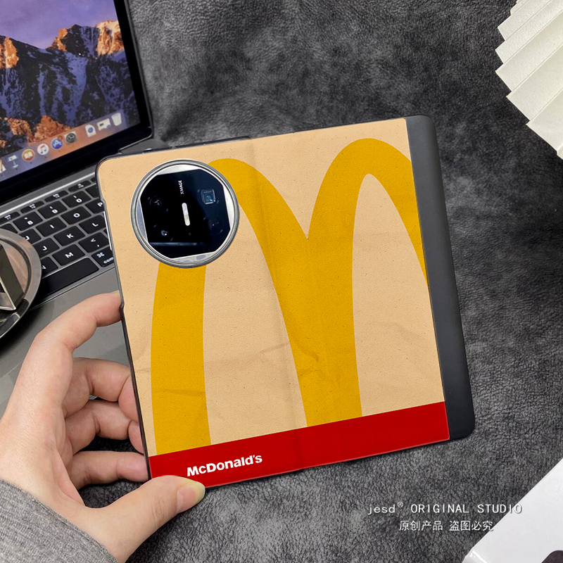 麦M记当劳适用华为matex5手机壳x2折叠屏5g翻盖皮套x3典藏版保护套荣耀magicv2RSR高级感Vs2/V2至臻版全包壳