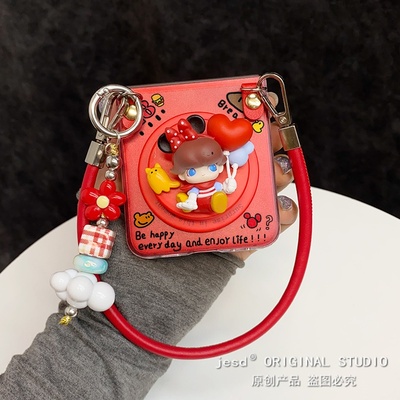 可爱dimoo米妮磁吸支架适用三星zflip7/6折叠屏purax手机壳pocket2保护套findn3flip小米mixflip2荣耀vflip硬