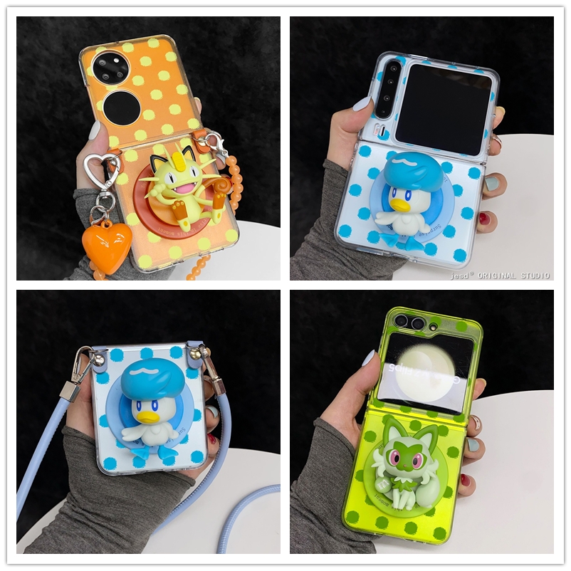 卡通宝可梦神奇宝贝磁吸支架适用荣耀MagicVFlip2手机壳新款PuraX典藏版保护套华为Pocket2折叠屏novaFlip硬