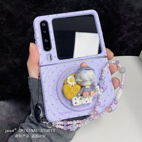 北极熊dimoo适用PuraX华为Pocket2/s手机壳小米MIXFlip2折叠屏N3Flip三星Zflip76543荣耀VFlip2波漾磁吸支架