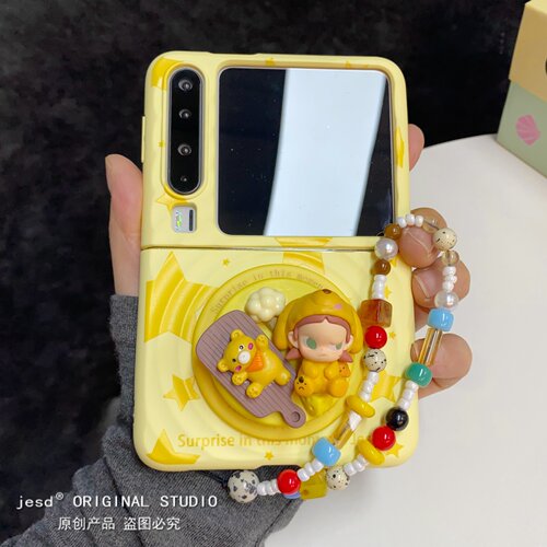 睡衣小狗zsiga适用PuraX华为Pocket2/s手机壳小米MIXFlip2折叠屏N3Flip三星Zflip765荣耀VFlip2波漾磁吸支架