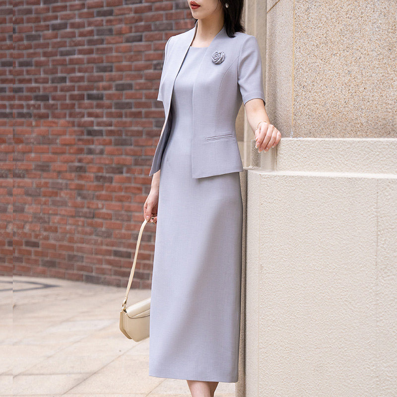 SENSE OF LUXURY PROFESSIONAL SUIT WOMENS 2023 SUMMER NEW TEMPERAMENT DRESS SHORT SLEEVE FORMAL TWO-PIECE SET