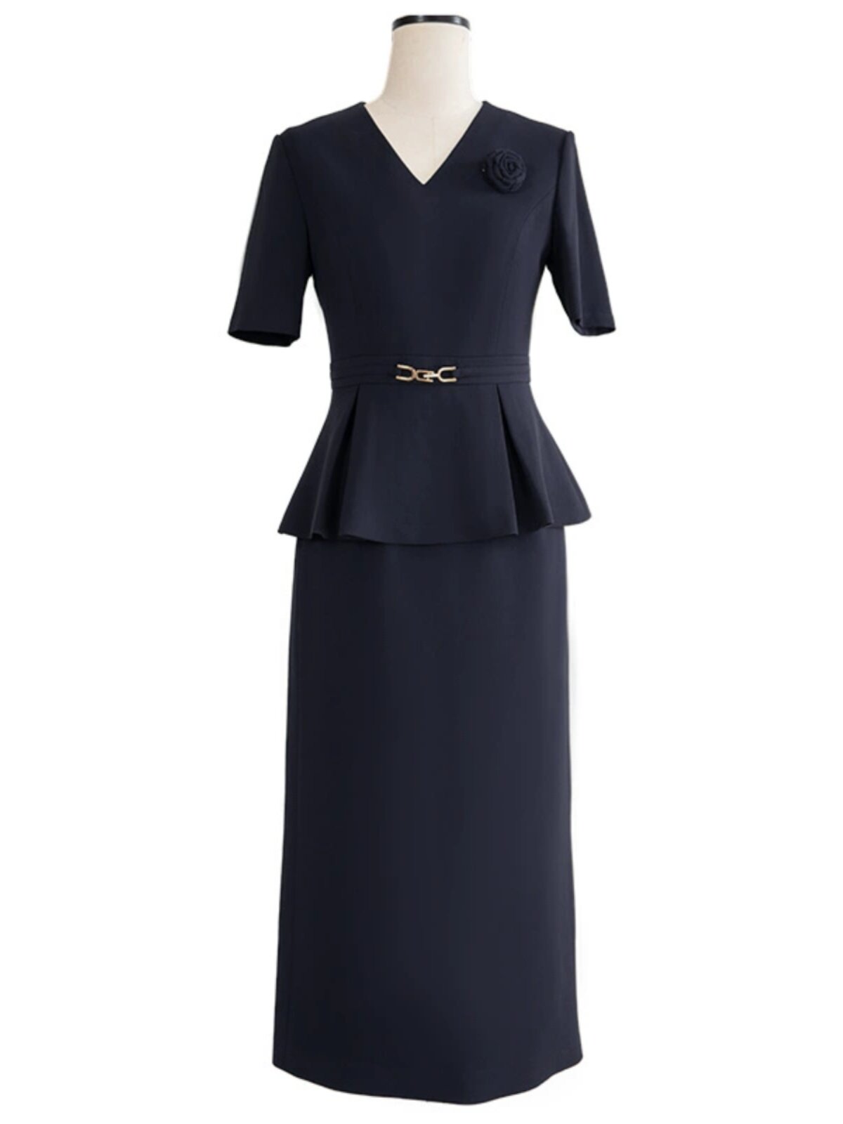 SHOU SHANG GE SHI TIBETAN BLUE TWO-PIECE WOMENS 2024 SUMMER NEW TEMPERAMENT DIGNIFIED SLIM SKIRT FASHION SUIT