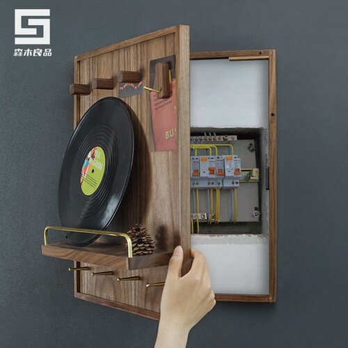 实木玄关开合电表箱遮挡箱