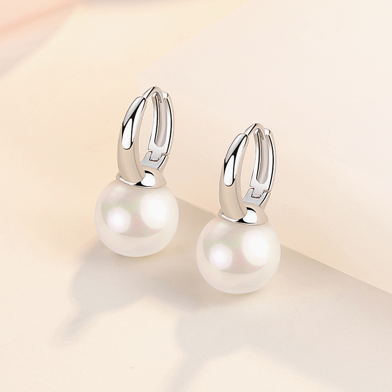 珍珠耳环女2021年新款短款纯银