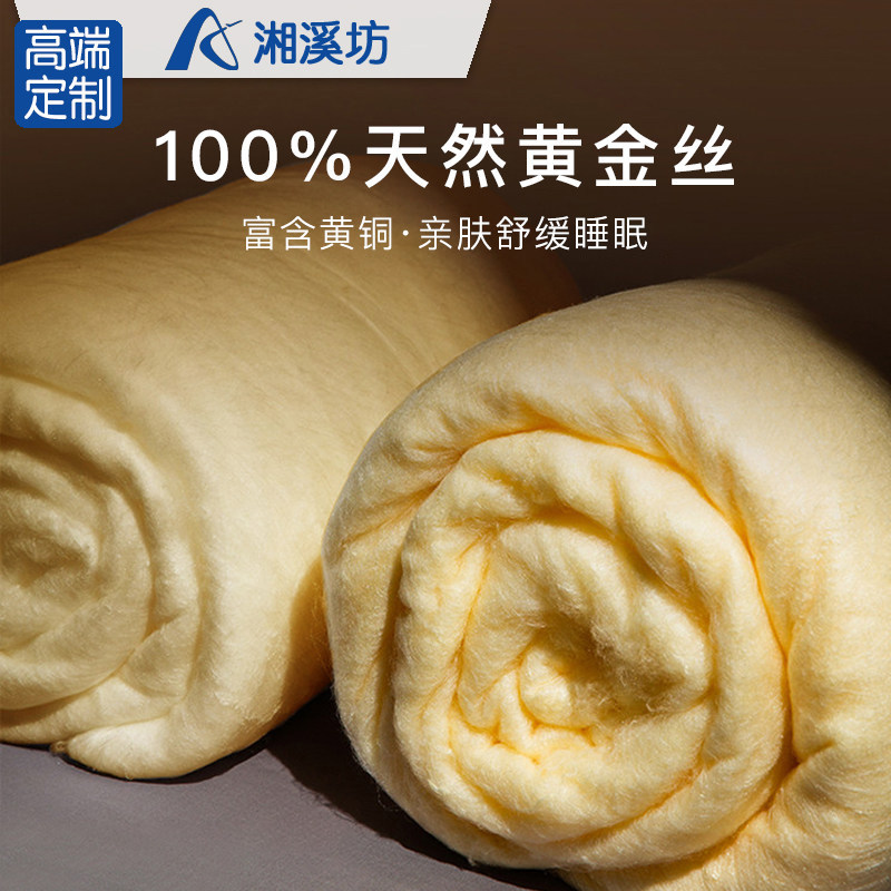 桐乡黄金丝蚕丝被100%桑蚕丝春秋冬被儿童夏凉被被芯空调子母被子图片