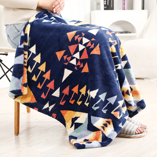 北欧ins法兰绒珊瑚绒小毛毯被子冬天保暖午睡膝盖毯午休沙发毯子