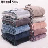 简约风纯色锁边珊瑚绒小尺寸膝盖毯包边毛毯狗猫宠物用盖被礼品毯