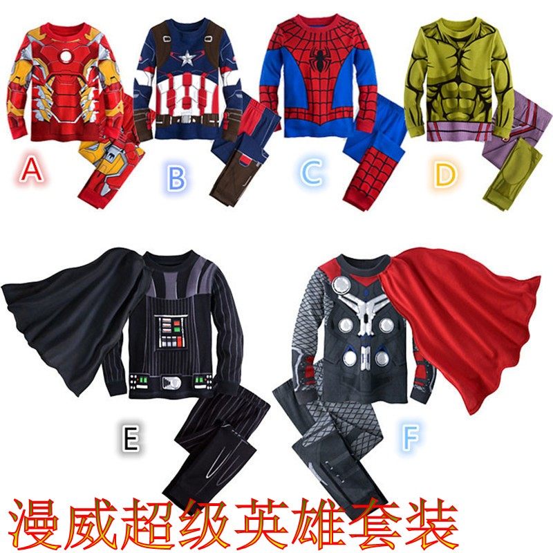 包邮儿童钢铁侠雷神星球大战英雄扮演cosplay美国队长表演服摄影