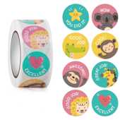 儿童英文励志卡通可爱动物奖励不干胶贴纸表扬鼓励学生文具标签贴