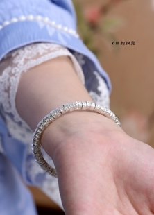 纯银盘缠手镯寓意财源滚滚手缠万贯镯富贵迷人眼雪花银熟银食用银