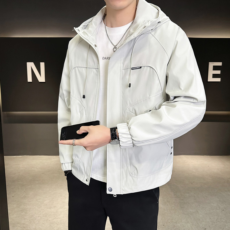 @店主风-冲锋衣春秋季新款工装连帽长袖夹克外套6802-P105，男装夹克，电商D246