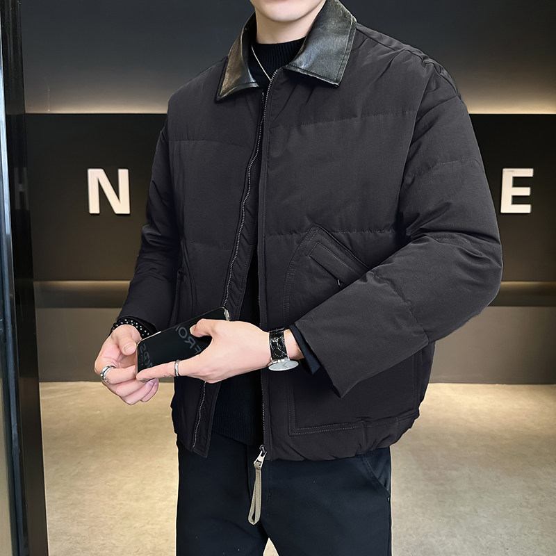 @标 巴恩风翻领工装老钱羽绒服潮流男外套905-P195图片
