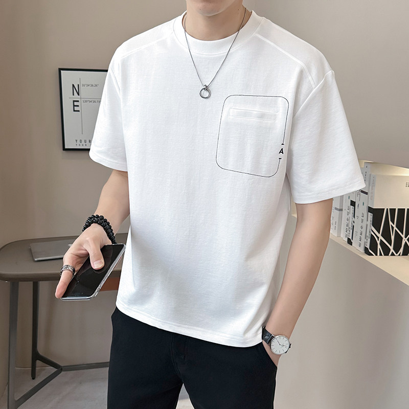 @店主 2025新款设计男士高克重圆领短袖T恤半袖8774-P48图片