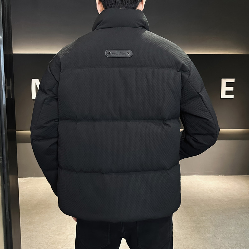 @店主风-定制面料2024新款白鸭绒工装拼接立领羽绒服男78901-P185,男装羽绒服,电商D246