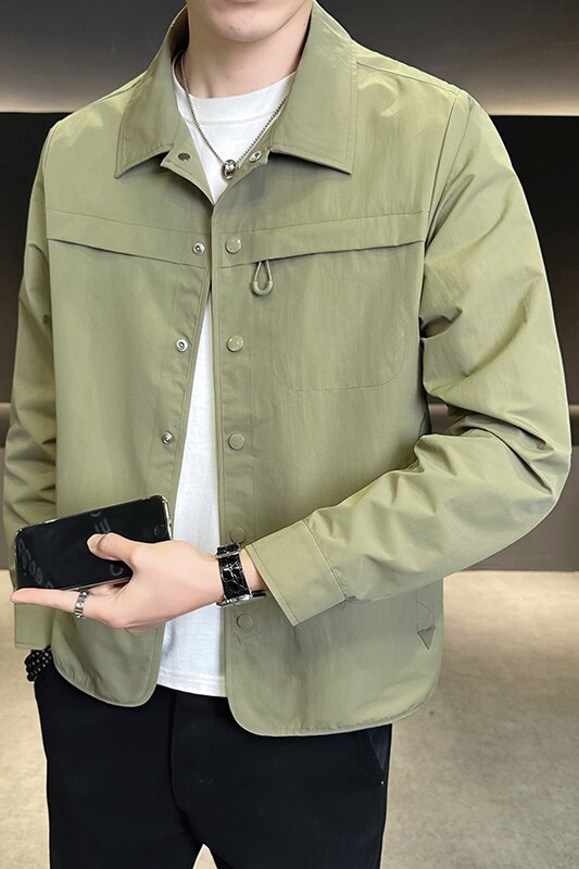 抖音2025春装男士外套棒球领工装夹克男6037-P80控138,男装夹克,电商D246