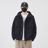 @无影墙-2025春秋装装冲锋衣连帽男裁剪工装夹克外套9803-P115，男装夹克，电商D246
