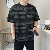 新面料轻奢破洞男士设计感晕染短袖T恤半袖8503-P48，男装T恤，电商D246