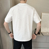 @店主扎染设计男士高克重圆领泼墨短袖T恤半袖85235-P48，男装T恤，电商D246