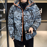 @店主风-冬季新款撞色图案潮流棉衣男时尚上衣-MY519-P105，男装棉衣，电商D246