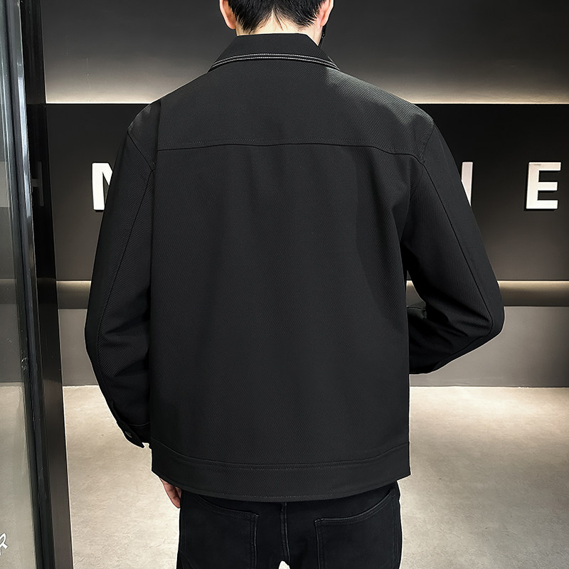 店主风斜纹肌理感面料男士辑明线外套翻领工装夹克男JK122-P110,男装夹克,电商D246