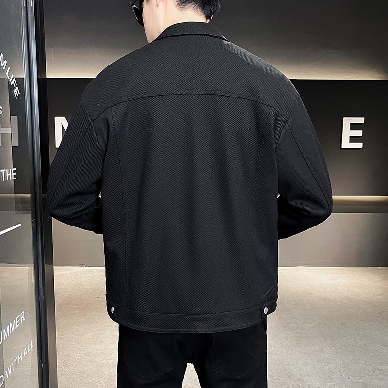 @店主风-基础款工装翻领春秋季斜纹长袖夹克外套9813-P105,男装夹克,电商D246