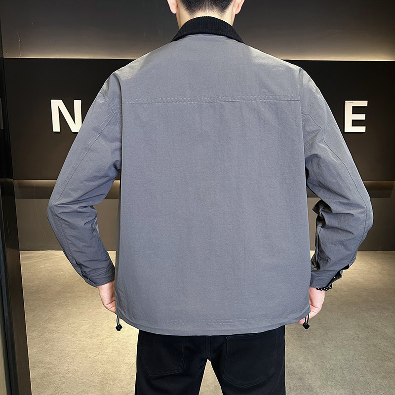 @店主-2025春秋装装连帽男士立体裁剪拼接工装夹克外套111-P100,男装夹克,电商D246