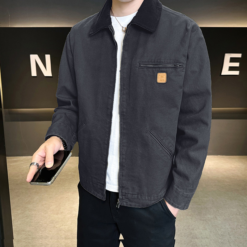 美式复古男士翻领撞色底特律水洗工装巴恩夹克外套JK153-P105,男装夹克,电商D246