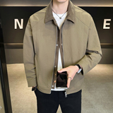 2026春秋新款男士外套定制翻领假两件工装夹克男3318-P128，男装夹克，电商D246