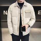 @新标有报告外套羽绒服拼接潮流男衬衫领YR885-P195，男装衬衫，电商D246