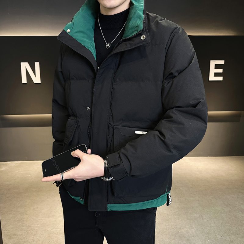 @店主风-大白鸭绒拼接羽绒服男立领拼色YR918-P180，男装羽绒服，电商D246