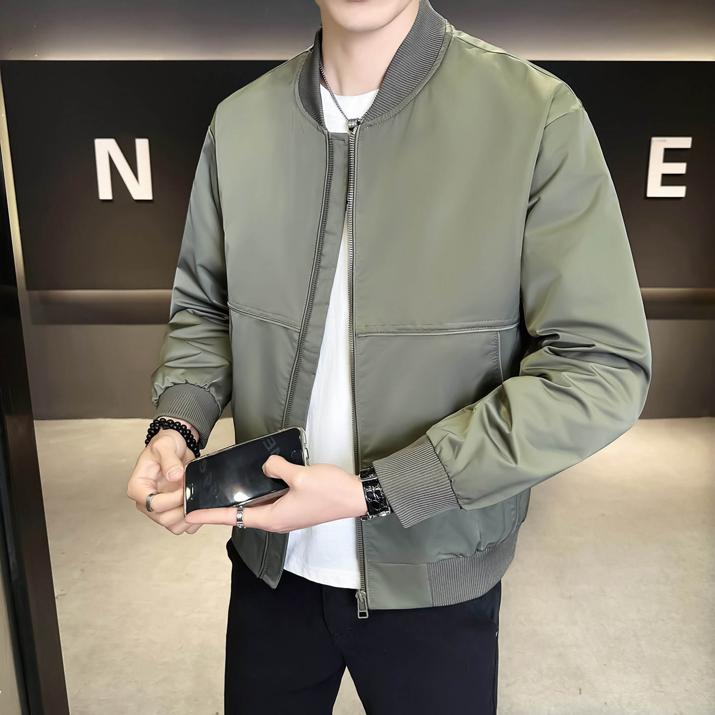 2026春秋新款男士外套定制棒球领工装夹克男1902-P105,男装夹克,电商D246