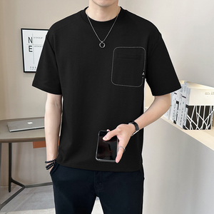 @店主 2025新款设计男士高克重圆领短袖T恤半袖8774-P48图片
